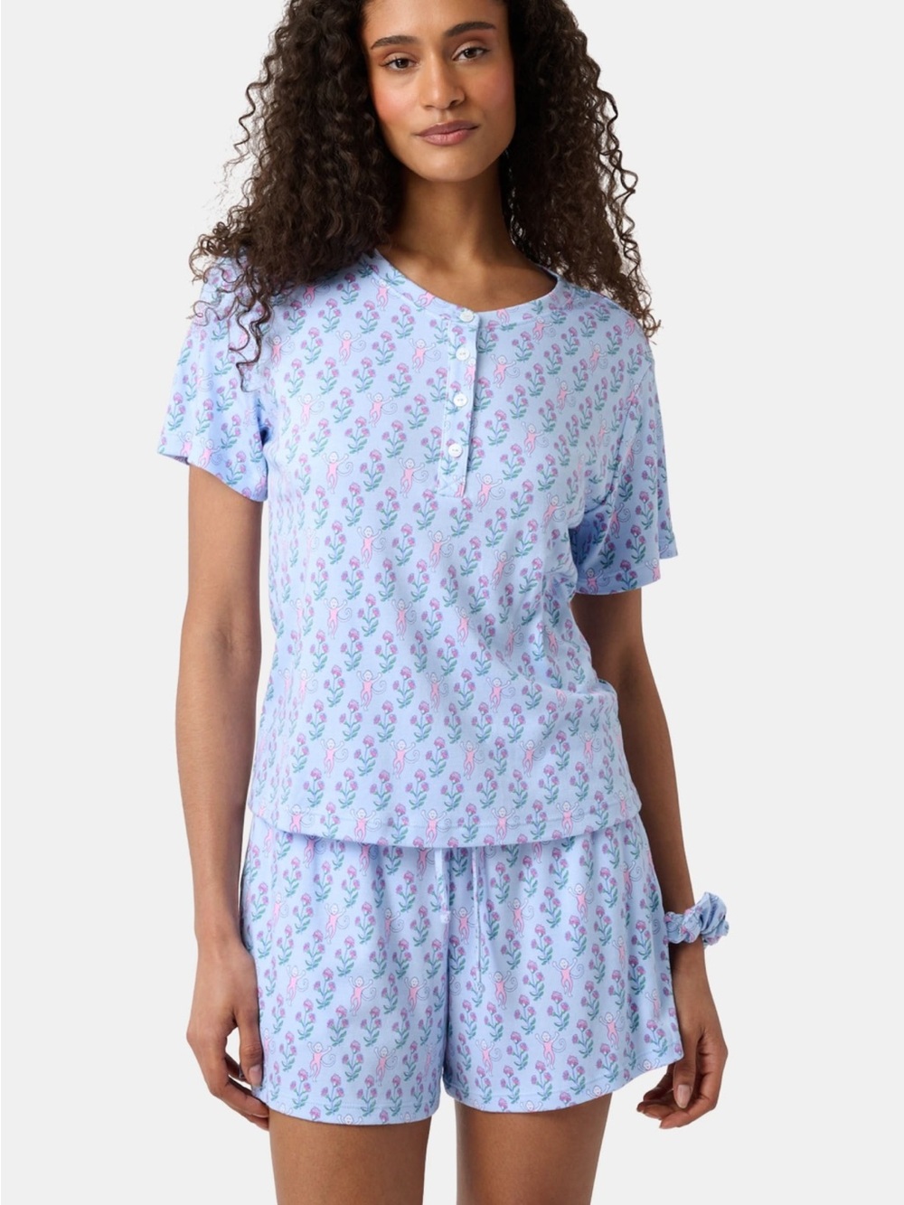roller rabbit rosa ditsy monkey alexa pajama set